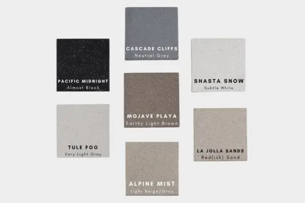 An image of all the gather series fire pit colors.