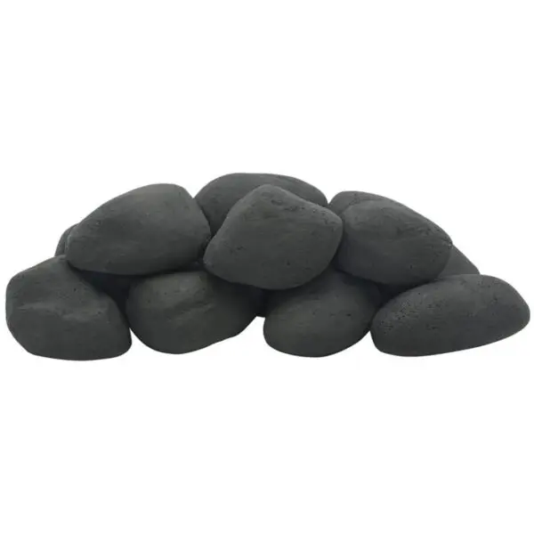 Matte Black Lite Stone Cobble - 12 Stone Set