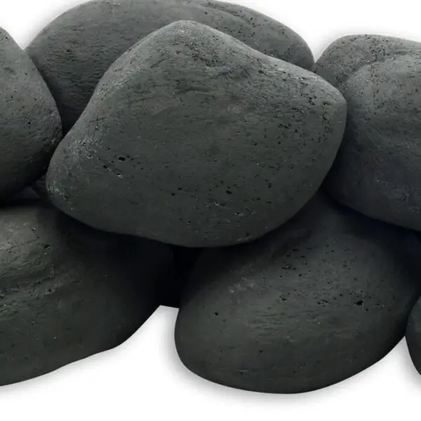 Matte Black Lite Stone Cobble - 12 Stone Set