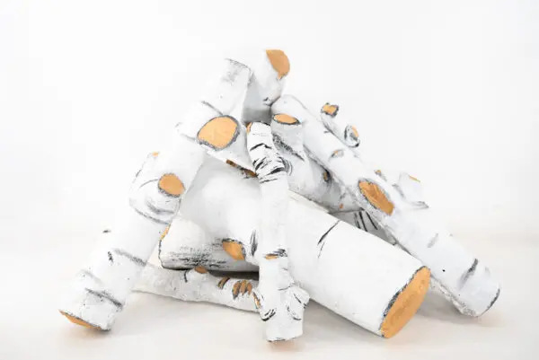 American Fire Glass Sierra Birch Ceramic Logs