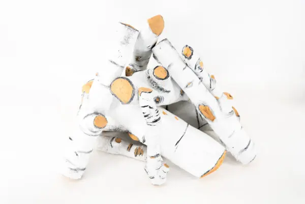 American Fire Glass Sierra Birch Ceramic Logs