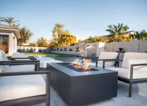 Black Olympic custom Fire pit table from Montana Fire Pits