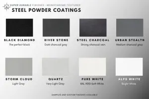 Powder Coat Color Chart from Montana Fire Pits
