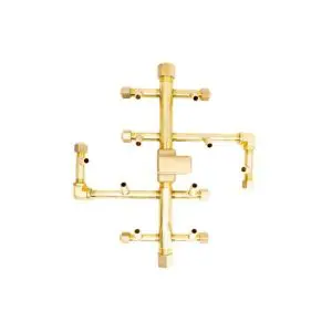 100K BTU 11.75" x 10.5" Universal Crossfire Brass Burner – Openings 24" or Larger (U100-WT)