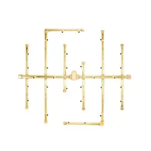 300K BTU 24.75" x 22" Universal Crossfire Brass Burner – Openings 36" or Larger (U300-WT)