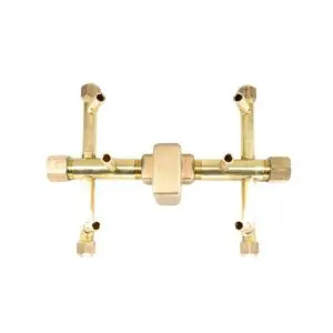 60K BTU 9" x 6.75" Universal Crossfire Brass Burner – Openings 18" or Larger (U60-WT)