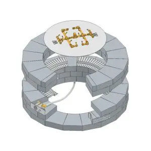 Universal Crossfire Burner Package for TECHO-BLOC VALENCIA Paver Fire Pit - 180,000 BTUs
