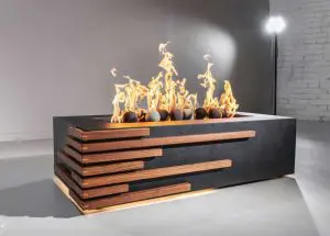 Arbor Accent Olympic custom fire pit table from Montana Fire Pits