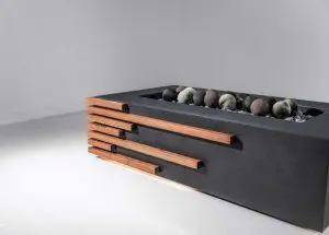 Arbor Accent Olympic custom fire pit table from Montana Fire Pits