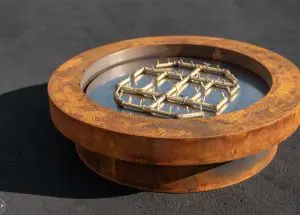 Badlands Corten Steel custom fire pit table from Montana Fire Pits