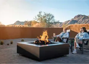 Steel Charcoal Glacier custom Fire pit table from Montana Fire Pits