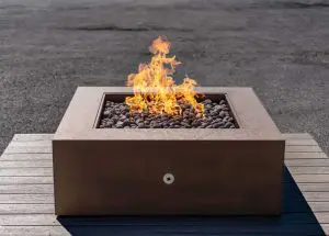 Rustic Bronze Glacier custom Fire pit table from Montana Fire Pits
