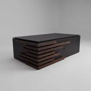 Arbor Accent Aluminum Fire Pit Table – 2 Inch Horizontal Wood Design – 55″ Black Diamond – Fast Ship