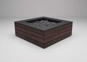 Beartooth Arbor Wood and Aluminum Fire Pit Table from Montana Fire Pits