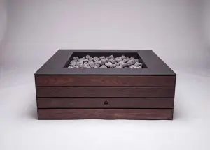 Beartooth Arbor Wood and Aluminum Fire Pit Table from Montana Fire Pits
