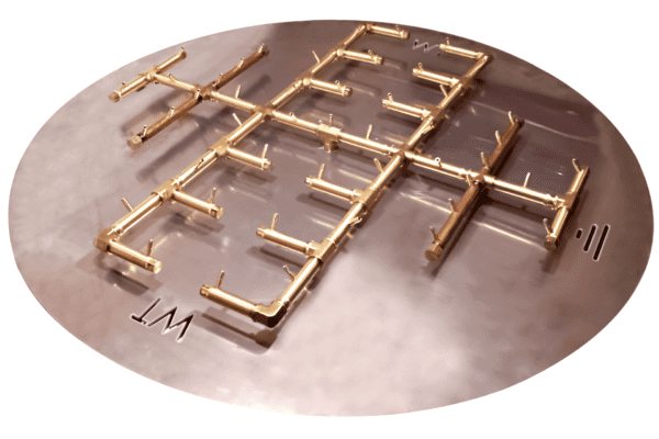 450,000 BTU Warming Trends Crossfire Brass Burner Kit (CFB450) 46″ x 46″ - Openings 57" or Larger - Image 3