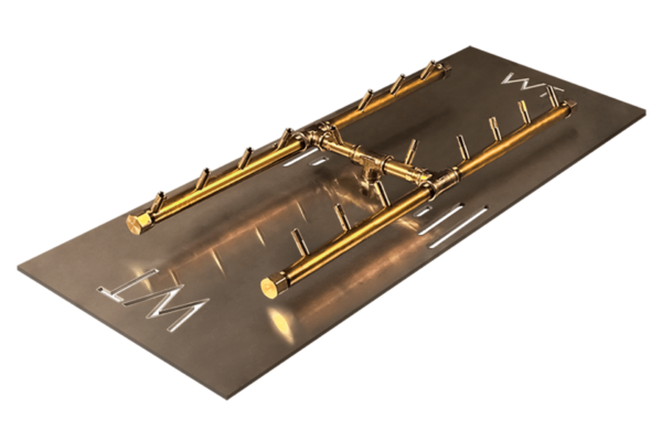 H-Style Burner: 160,000 BTU Warming Trends Crossfire Brass Burner Kit (CFBH160) 24″ x 8.75″ - For 34” x 17” Opening or Larger - Image 3