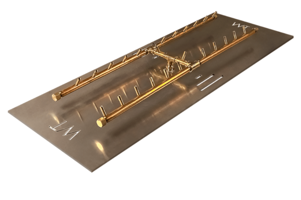 H-Style Burner: 240,000 BTU Warming Trends Crossfire Brass Burner Kit (CFBH240) 36″ x 8.75″ - For 46” x 17” Opening or Larger - Image 3