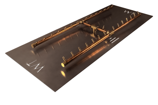 H-Style Burner: 300,000 BTU Warming Trends Crossfire Brass Burner Kit (CFBH300) 42.25″ x 14.25″ - For 56” x 25” Opening or Larger - Image 3