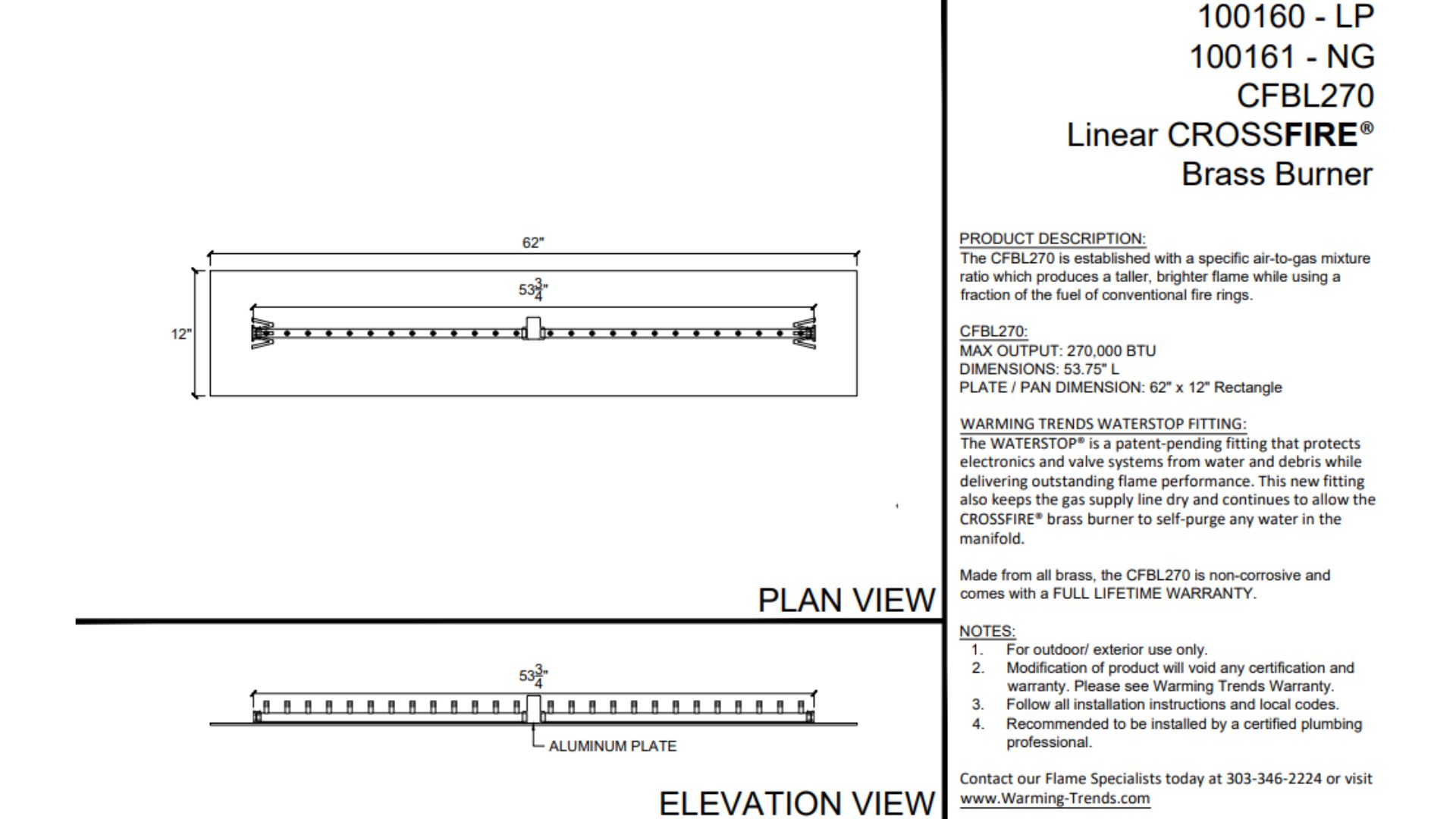 CFBL270 spec sheet 2025