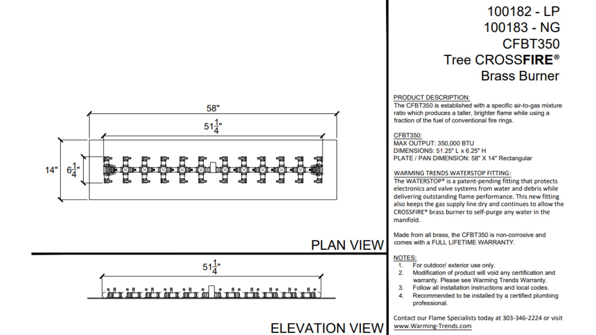 CFBT350 spec sheet 2025
