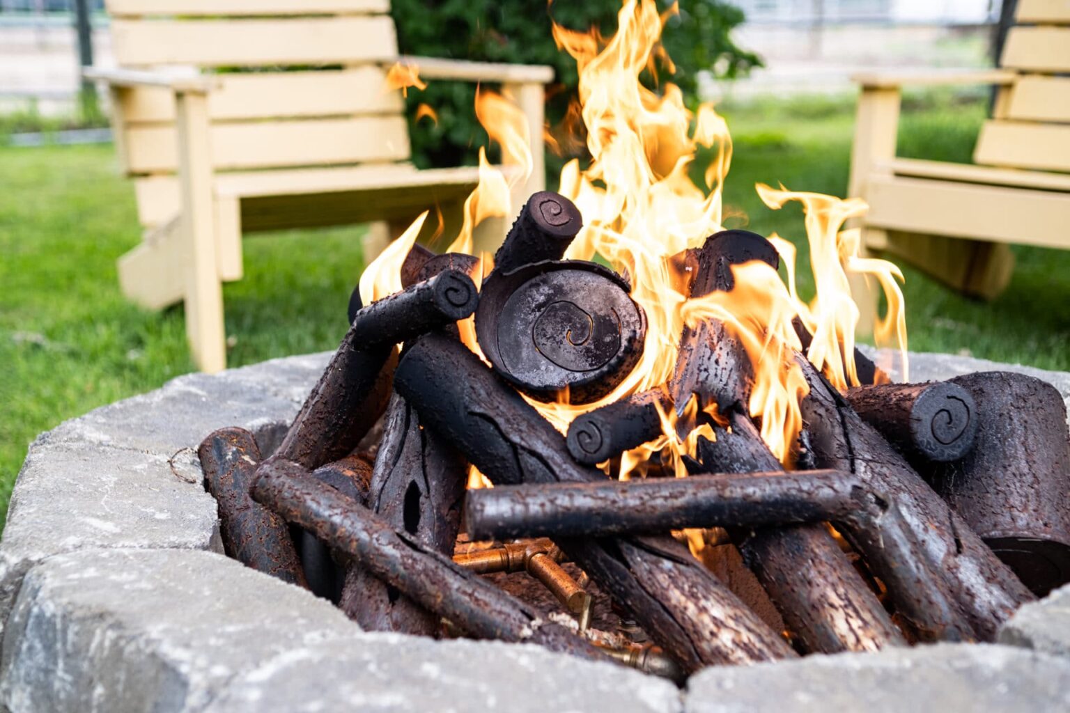 Steel Logs Gas Fire Pit Media Montana Fire pits