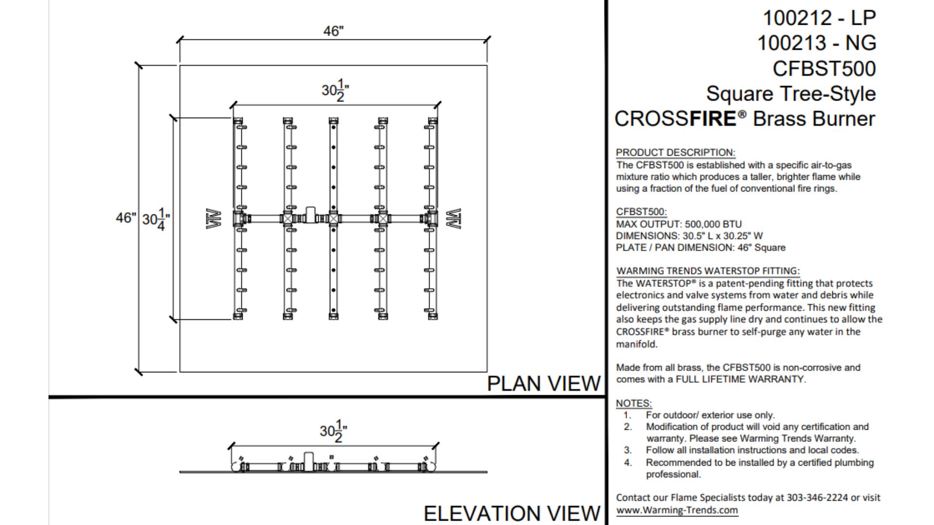 CFBST500 spec sheet 2025