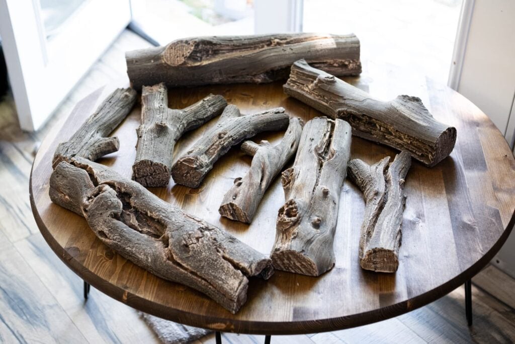 driftwood ceramic logs