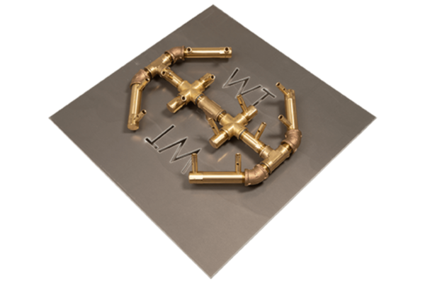 Octagonal Burner: 140,000 BTU Warming Trends Crossfire Brass Burner Kit (CFBO140) 12" x 14" - Openings 18″ or Larger - Image 7