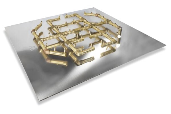 Octagonal Burner: 360,000 BTU Warming Trends Crossfire Brass Burner Kit (CFBO360) 29.75″ x 27.25″ - Openings 40" to 50" - Image 3
