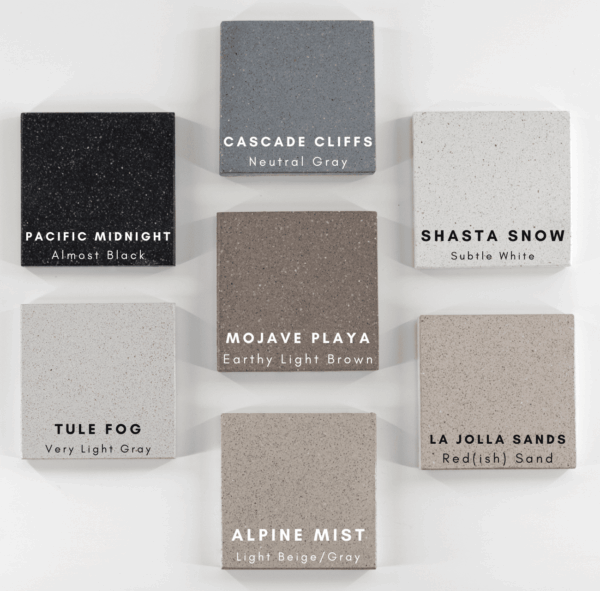 An image of all the gather series fire pit colors.