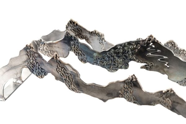 Artisan Mountain Scene - Decorative Hand Made Steel Fire Media - Image 7