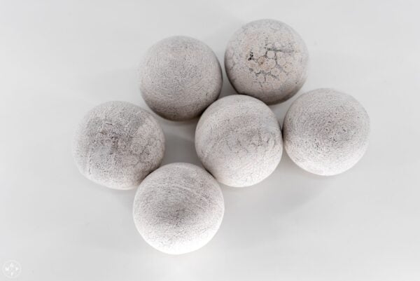 4" Cottage White Ceramic Fire Cannonballs - Set of 6 - Image 5