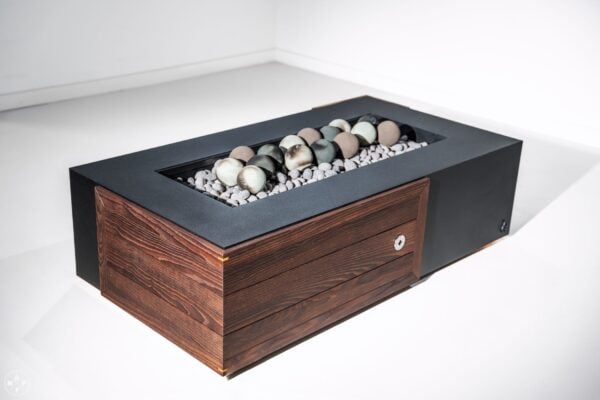 Arbor Accent Olympic Fire Pit Table - Horizontal Wood Design - Image 3