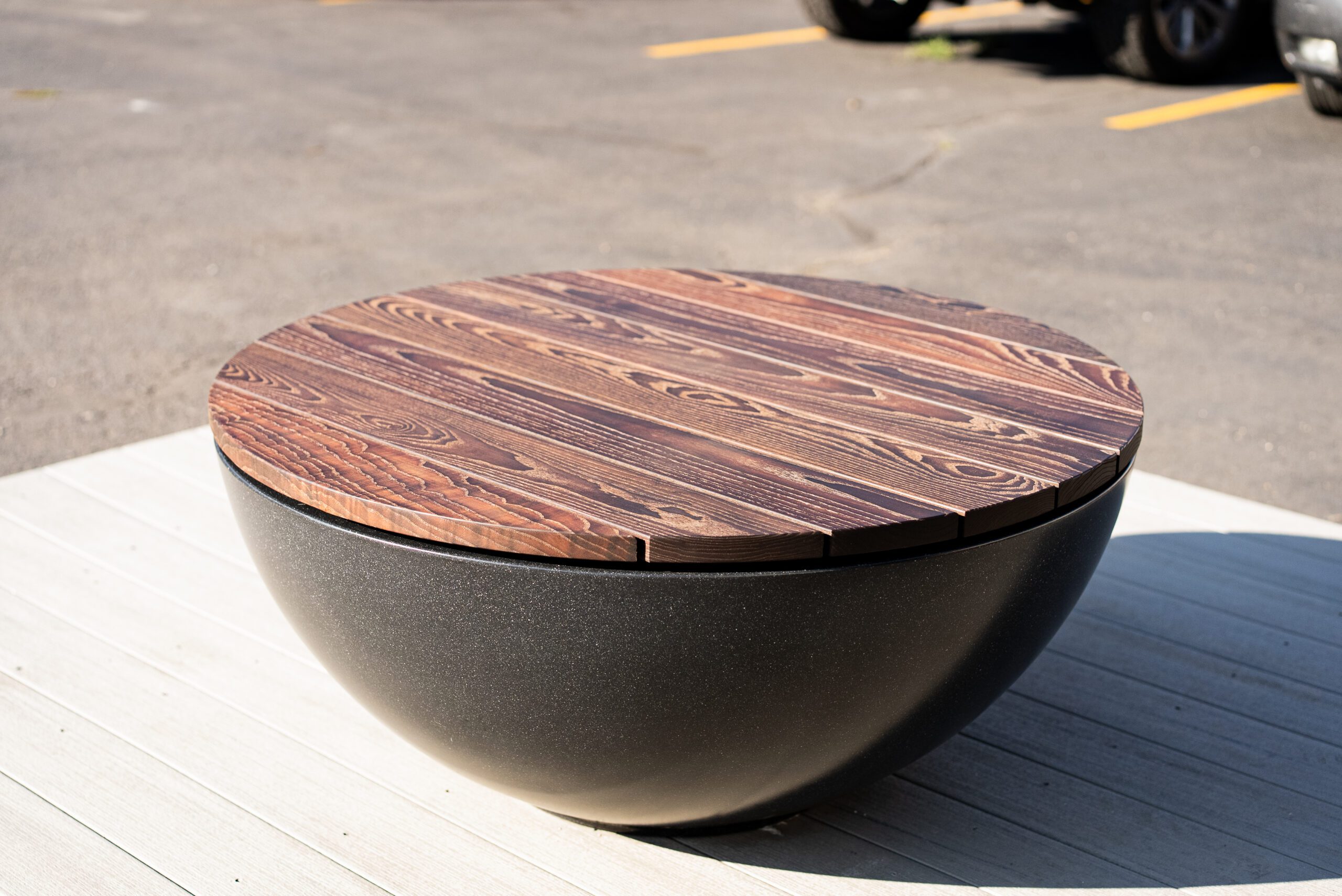 DSC00515 Black Metal Fire Pit with Arbor Fire Pit Cover from Montana Fire Pits