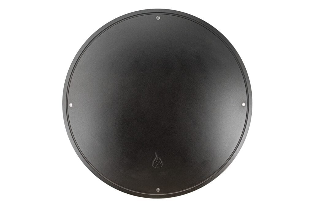 round aluminum fire pit cover in black diamond from Montana Fire Pits