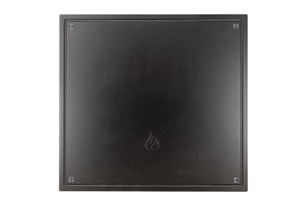 square aluminum fire pit cover in black diamond from Montana Fire Pits