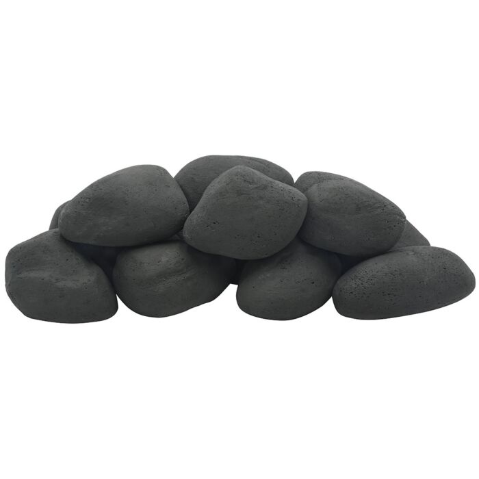 afg-cs-mb-12 Matte Black Lite Stone Cobble - 12 Stone Set