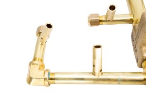 100K BTU 11.75" x 10.5" Universal Crossfire Brass Burner – Openings 24" or Larger (U100-WT)
