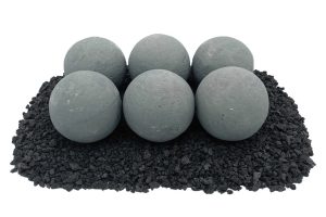 4" Cape Gray Ceramic Fire Cannonballs - Set of 6