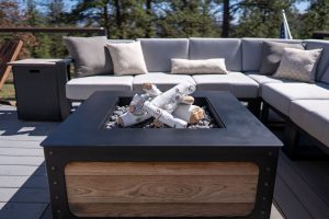 Sierra Birch Ceramic Gas Fire Pit Logs – 9 Piece Set