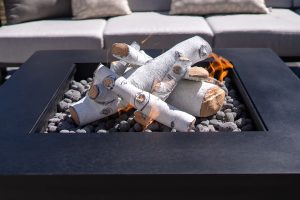 Sierra Birch Ceramic Gas Fire Pit Logs – 9 Piece Set