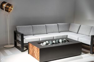 The Teton Metal and Arbor Wood Fire Pit Table