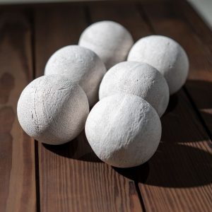 4" Cottage White Ceramic Fire Cannonballs - Set of 6