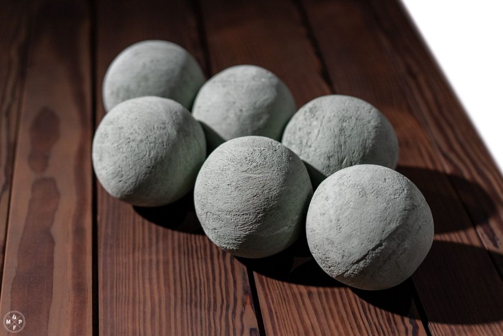 4" Cape Gray Ceramic Fire Cannonballs - Set of 6