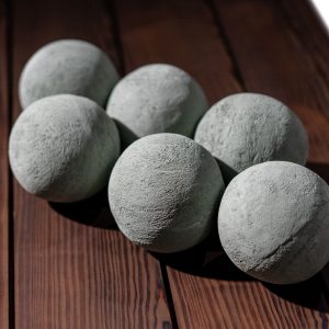 4" Cape Gray Ceramic Fire Cannonballs - Set of 6