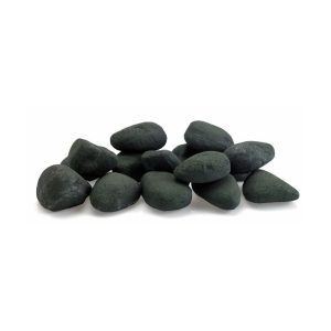Matte Black Ceramic Fire River Stones - 15 Stone Set