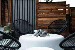 Oblica Rounded Concrete Fire Table