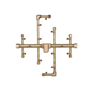 140K BTU 13.5" X 13.5" Universal Crossfire Brass Burner – Openings 24" or Larger (U140-WT)