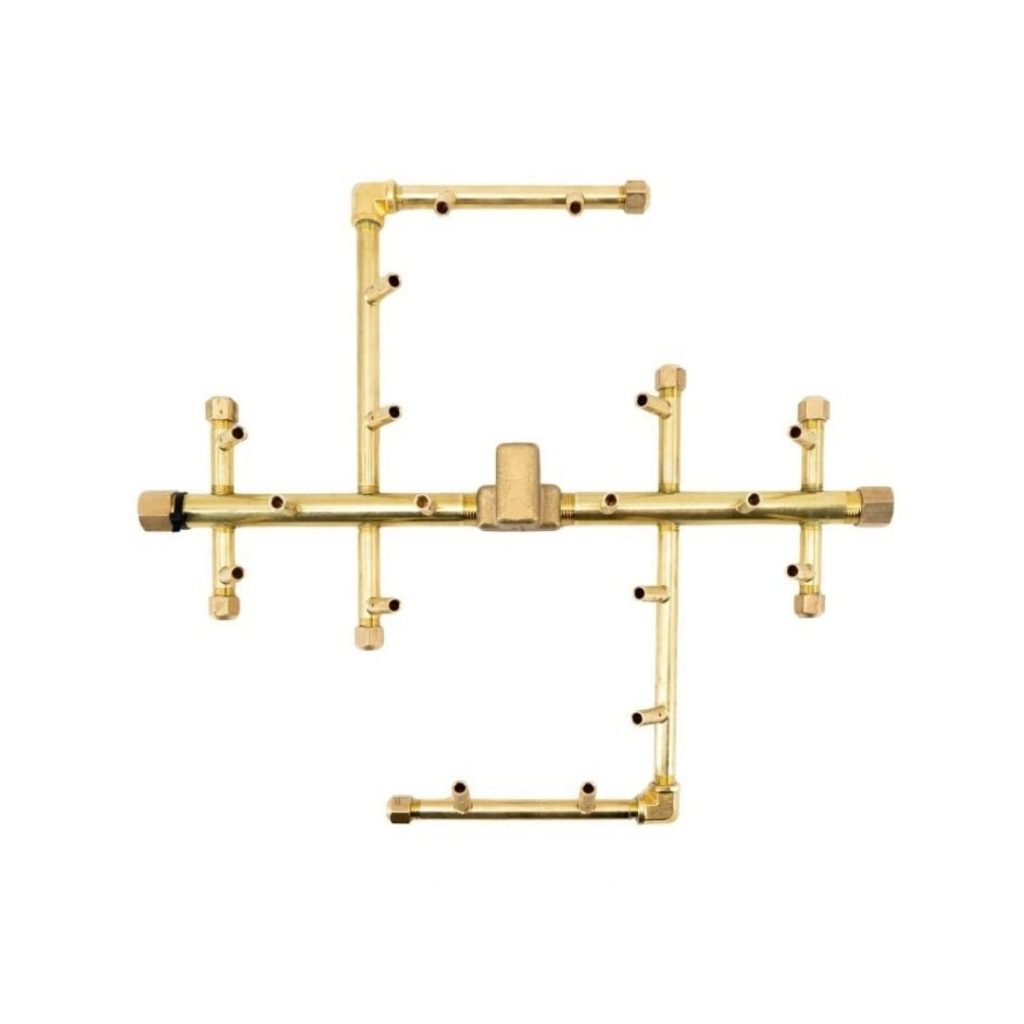 180K BTU 17.75" X 15.5" Universal Crossfire Brass Burner – Openings 30" or larger (U180-WT)